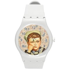 Little Sailor  Round Plastic Sport Watch (m) by Valentinaart