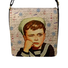 Little Sailor  Flap Messenger Bag (l)  by Valentinaart