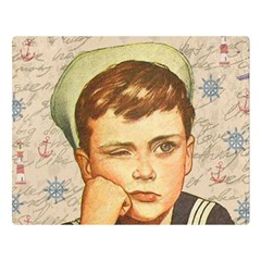 Little Sailor  Double Sided Flano Blanket (large)  by Valentinaart