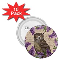 Vintage Owl And Lilac 1 75  Buttons (10 Pack) by Valentinaart