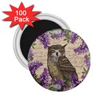 Vintage owl and lilac 2.25  Magnets (100 pack)  Front