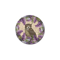 Vintage Owl And Lilac Golf Ball Marker by Valentinaart