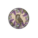 Vintage owl and lilac Hat Clip Ball Marker (4 pack) Front