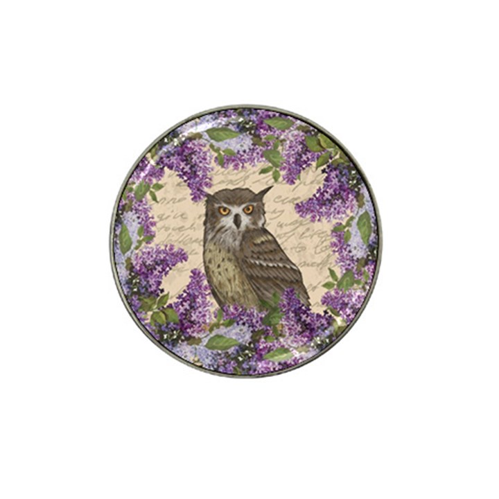 Vintage owl and lilac Hat Clip Ball Marker (4 pack)