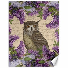 Vintage Owl And Lilac Canvas 12  X 16   by Valentinaart