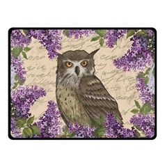 Vintage Owl And Lilac Fleece Blanket (small) by Valentinaart