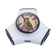 Vintage Owl And Lilac 3-port Usb Hub by Valentinaart