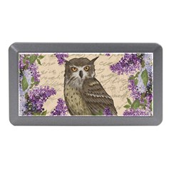 Vintage Owl And Lilac Memory Card Reader (mini) by Valentinaart