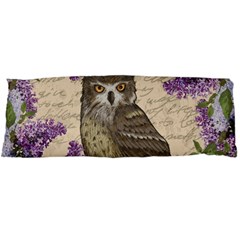 Vintage Owl And Lilac Body Pillow Case Dakimakura (two Sides) by Valentinaart