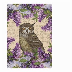 Vintage Owl And Lilac Small Garden Flag (two Sides) by Valentinaart