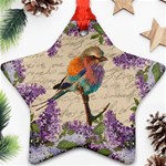 Vintage bird and lilac Ornament (Star) Front