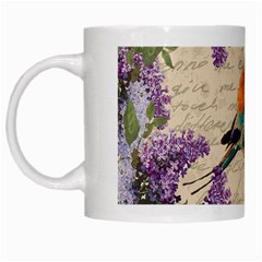 Vintage bird and lilac White Mugs