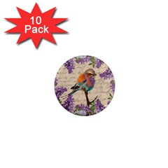 Vintage bird and lilac 1  Mini Magnet (10 pack) 