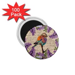 Vintage bird and lilac 1.75  Magnets (100 pack) 