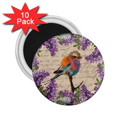 Vintage bird and lilac 2.25  Magnets (10 pack) 