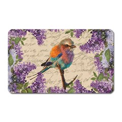 Vintage bird and lilac Magnet (Rectangular)