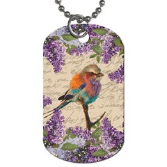 Vintage bird and lilac Dog Tag (One Side)