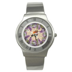 Vintage bird and lilac Stainless Steel Watch