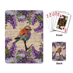 Vintage bird and lilac Playing Card