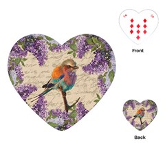 Vintage bird and lilac Playing Cards (Heart) 