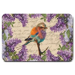 Vintage bird and lilac Large Doormat 