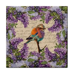 Vintage Bird And Lilac Face Towel by Valentinaart