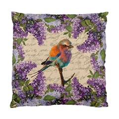 Vintage bird and lilac Standard Cushion Case (Two Sides)