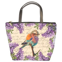 Vintage Bird And Lilac Bucket Bags by Valentinaart