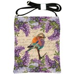 Vintage bird and lilac Shoulder Sling Bags Front