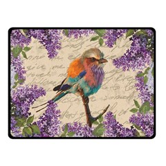 Vintage Bird And Lilac Fleece Blanket (small) by Valentinaart