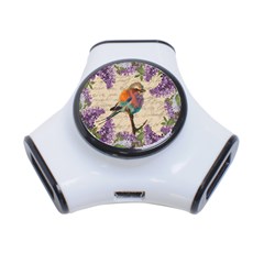 Vintage bird and lilac 3-Port USB Hub