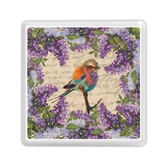 Vintage bird and lilac Memory Card Reader (Square) 