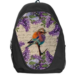 Vintage bird and lilac Backpack Bag