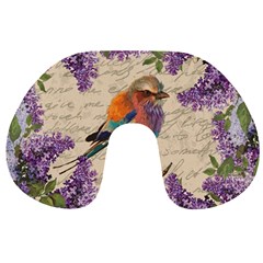 Vintage Bird And Lilac Travel Neck Pillows by Valentinaart