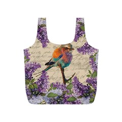 Vintage bird and lilac Full Print Recycle Bags (S) 