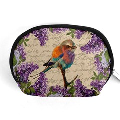 Vintage Bird And Lilac Accessory Pouches (medium)  by Valentinaart