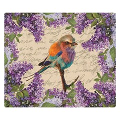 Vintage Bird And Lilac Double Sided Flano Blanket (small)  by Valentinaart