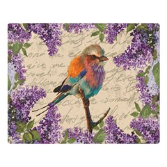 Vintage bird and lilac Double Sided Flano Blanket (Large) 