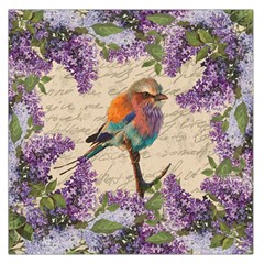 Vintage bird and lilac Large Satin Scarf (Square)