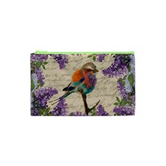 Vintage Bird And Lilac Cosmetic Bag (xs) by Valentinaart