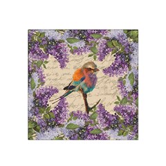 Vintage Bird And Lilac Satin Bandana Scarf by Valentinaart