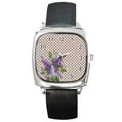 Vintage Lilac Square Metal Watch by Valentinaart