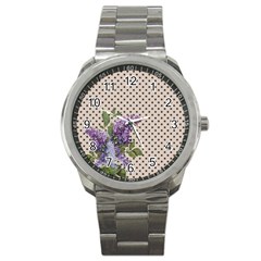 Vintage Lilac Sport Metal Watch by Valentinaart