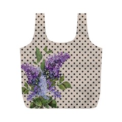 Vintage Lilac Full Print Recycle Bags (m)  by Valentinaart