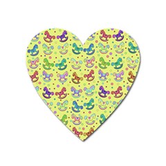 Toys Pattern Heart Magnet by Valentinaart