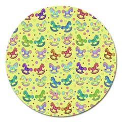 Toys Pattern Magnet 5  (round) by Valentinaart