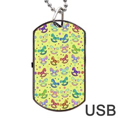 Toys Pattern Dog Tag Usb Flash (one Side) by Valentinaart