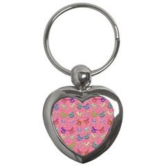 Toys Pattern Key Chains (heart)  by Valentinaart