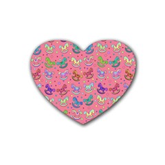 Toys Pattern Rubber Coaster (heart)  by Valentinaart