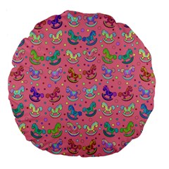 Toys Pattern Large 18  Premium Flano Round Cushions by Valentinaart